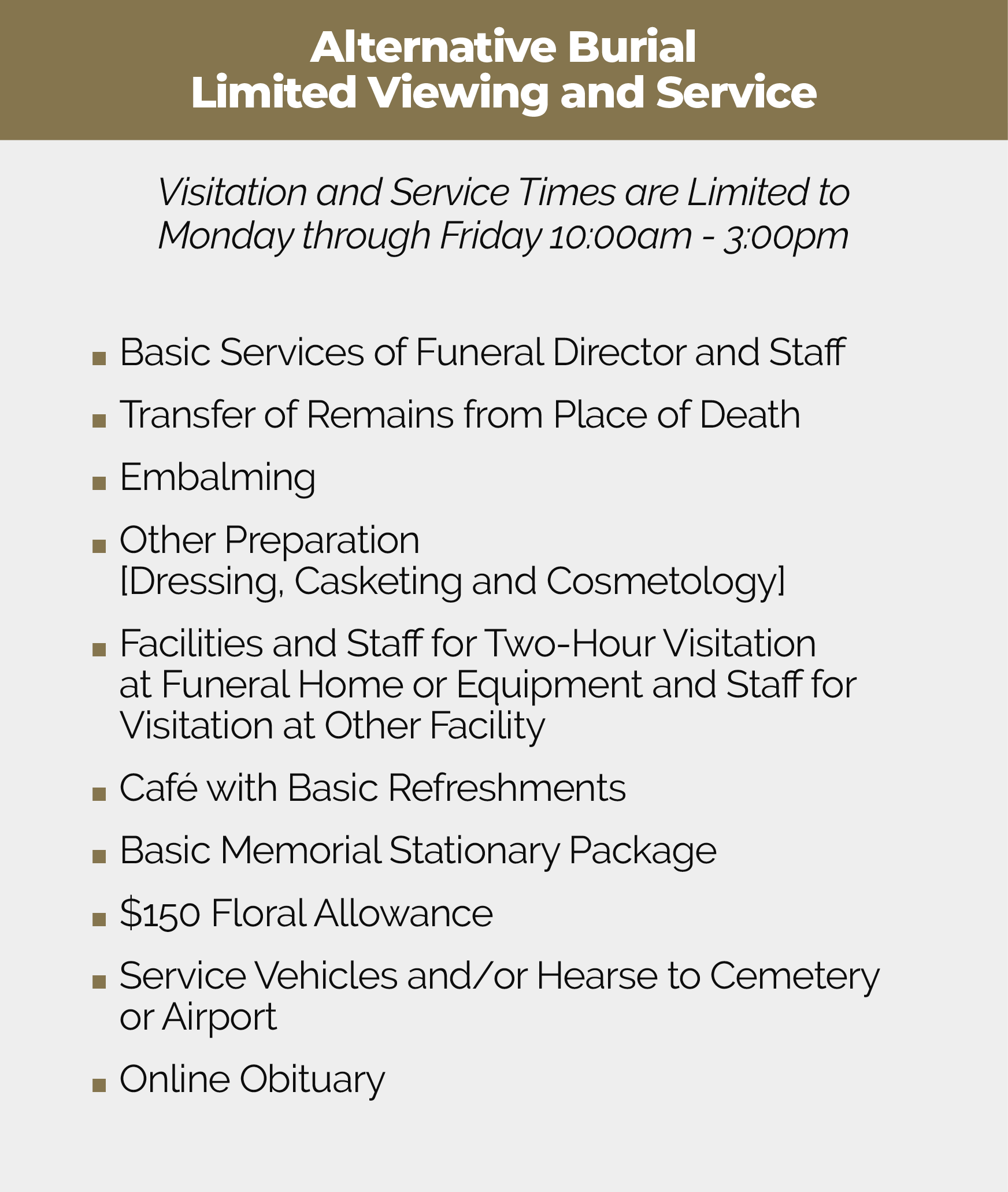 Alternative Burial Packages 1 | Boyd-Panciera Family Funeral Care