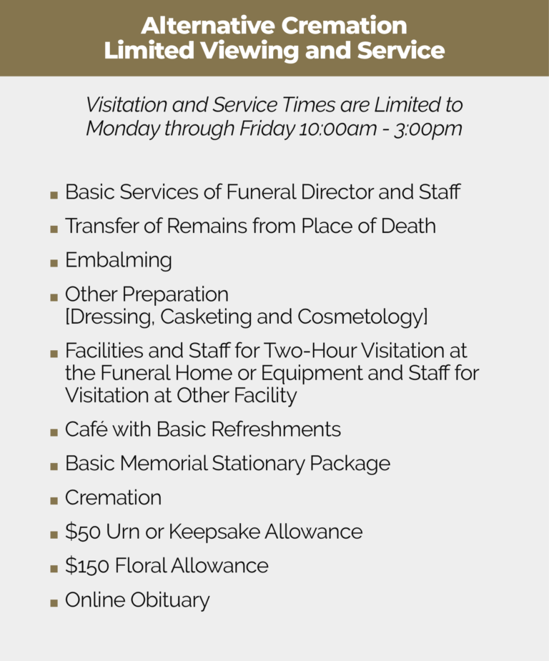 Alternative Cremation Packages | Boyd-Panciera Family Funeral Care