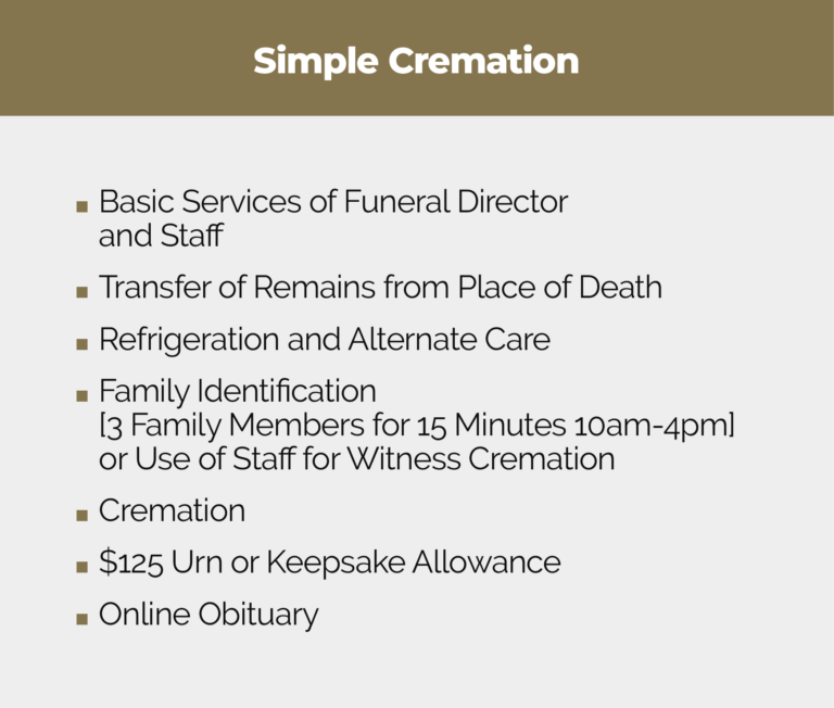 Simple Cremation Packages | Boyd-Panciera Family Funeral Care