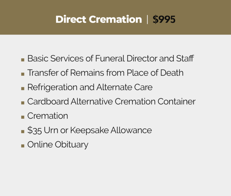 Direct Cremation Packages | Boyd-Panciera Family Funeral Care
